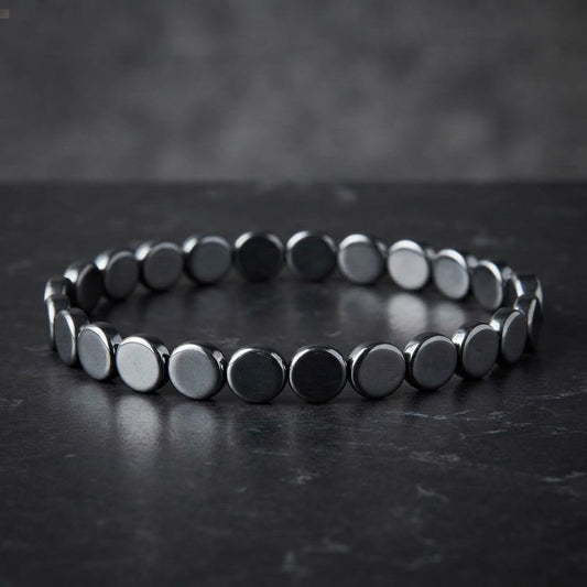 Hematite bracelet - Slim Round