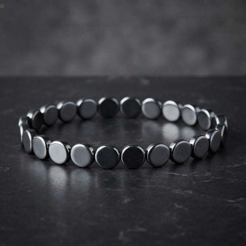 Hematite bracelet - Slim Round
